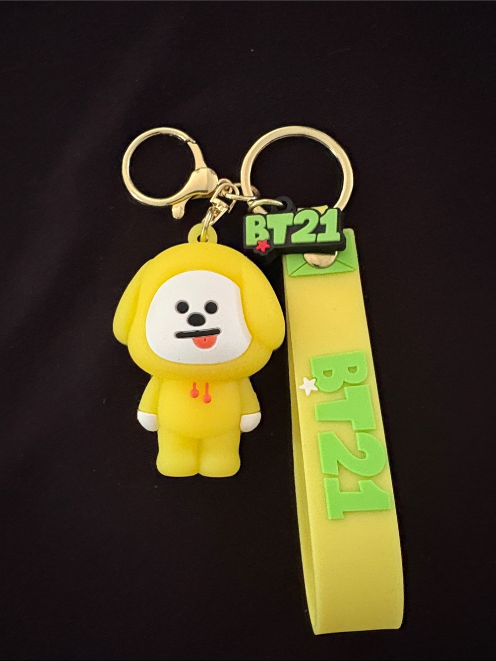 BT21 BTS Chimmy Yellow Puppy Keychain Bag Charm with Strap